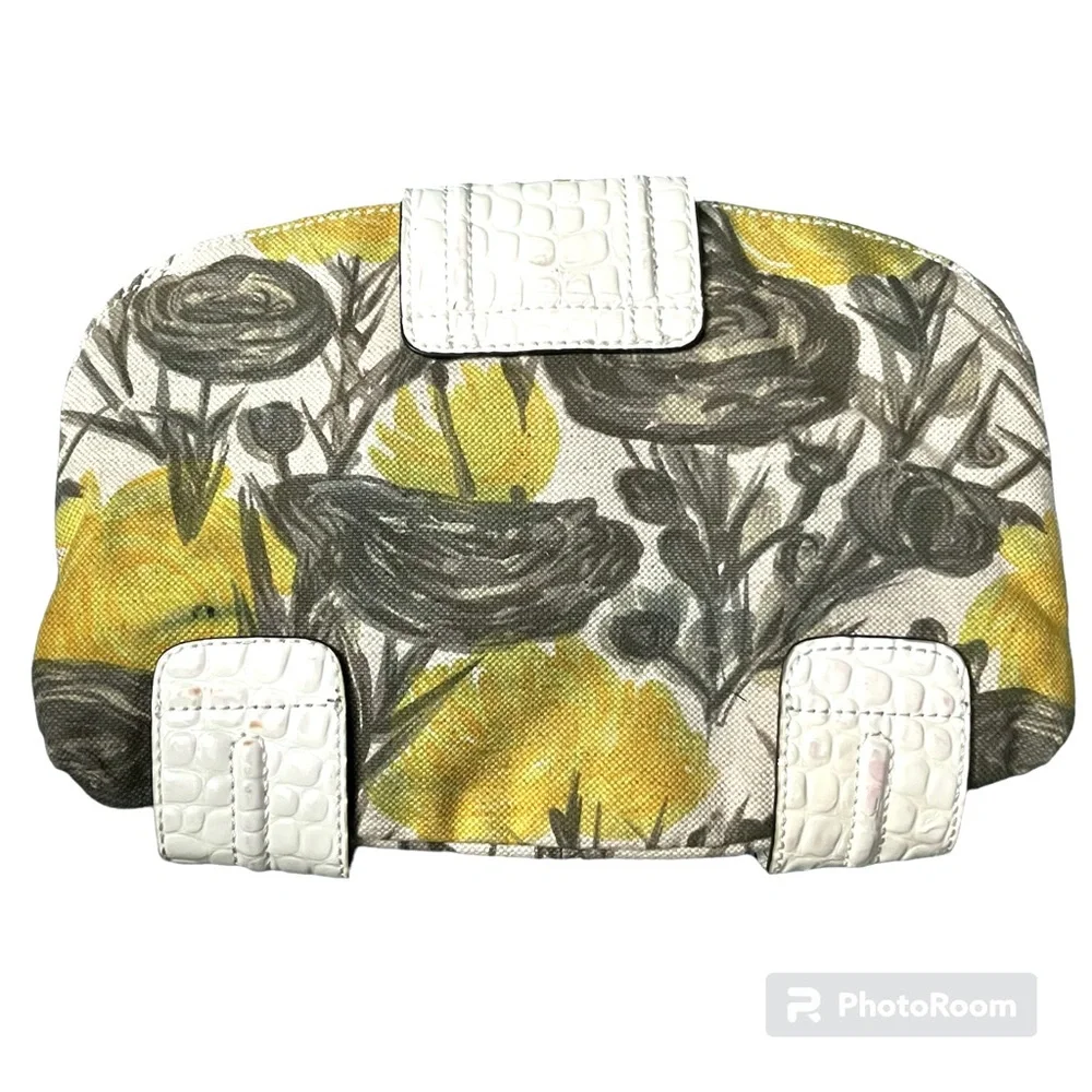 GUESS Liliana Yellow Tan White Floral Clutch Purse Crossbody Bag